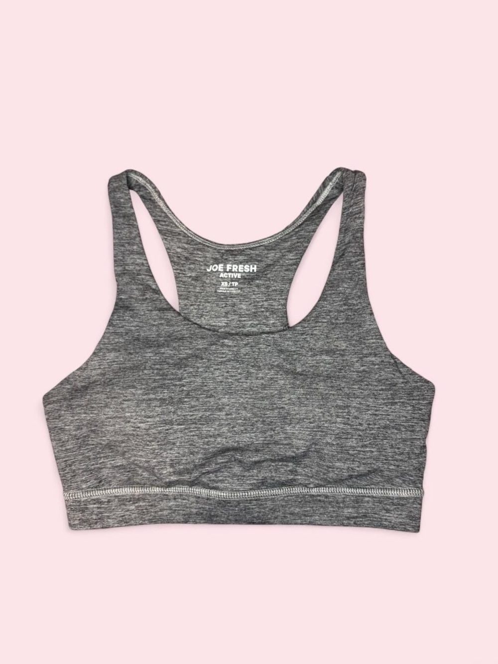 Joe Fresh Heather Gray Racerback Sports Bra